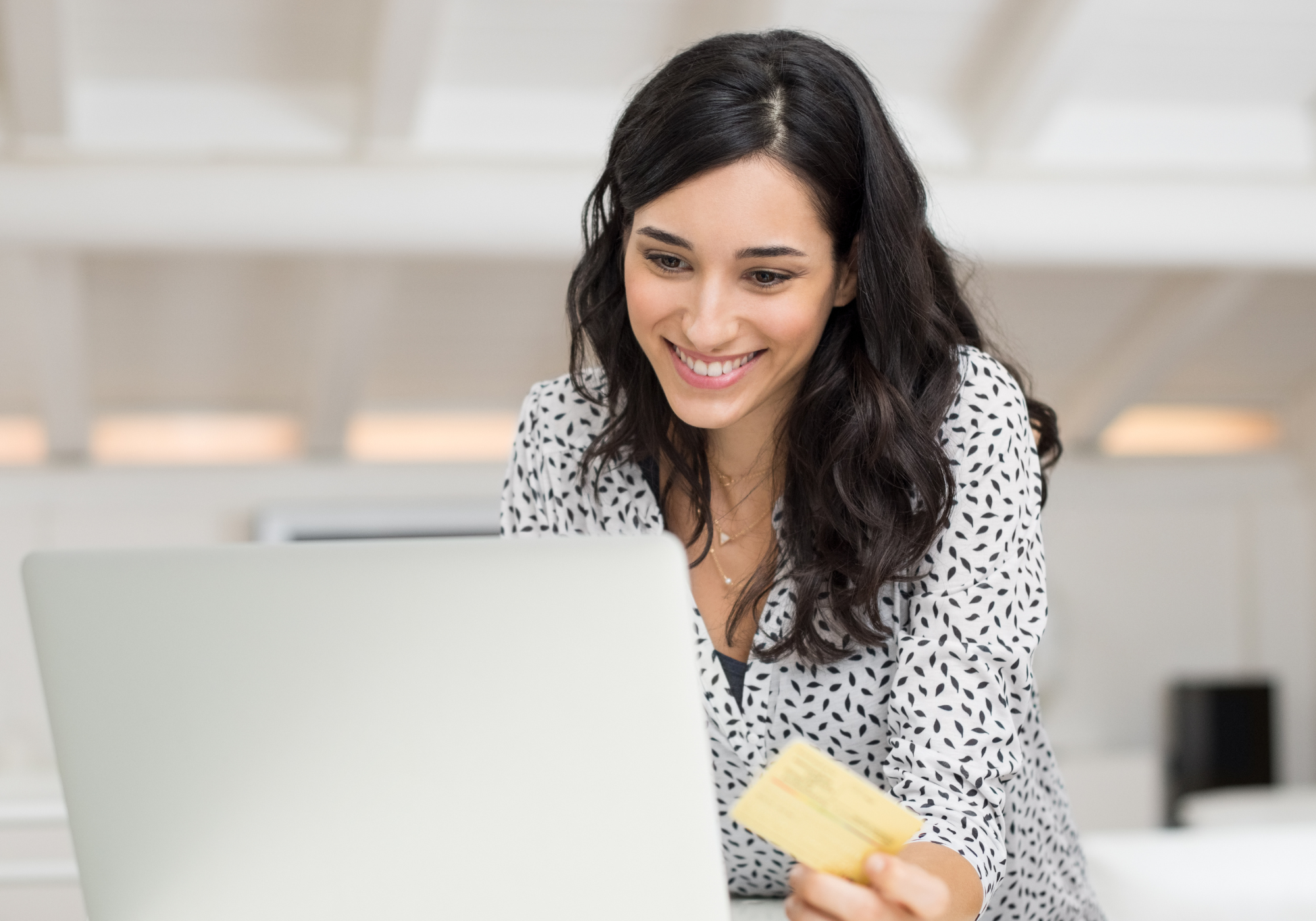 woman reviewing financial statements 