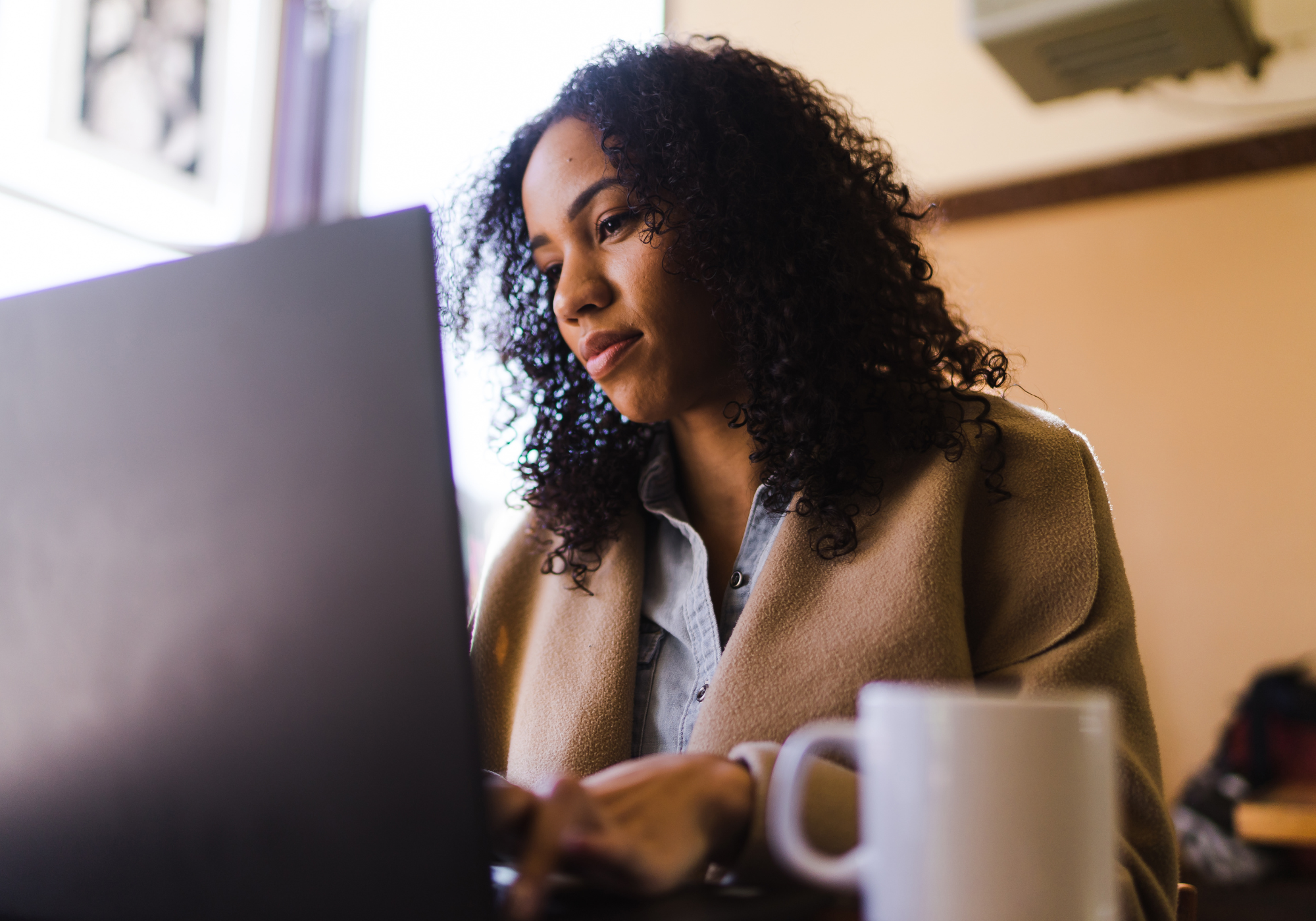 woman using laptop