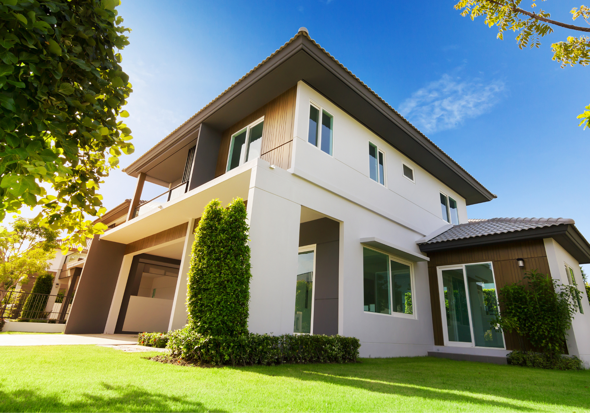 exterior of house with green lawn 